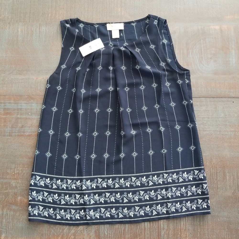 Dressy Navy Blue Petite Top